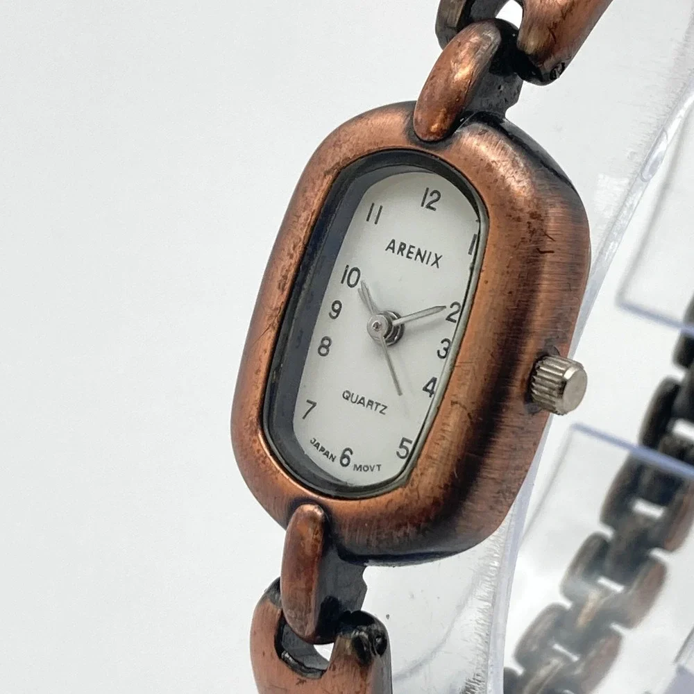 Arenix Women's Watch Copper Tone 18mm Oval New Battery SMALL 6